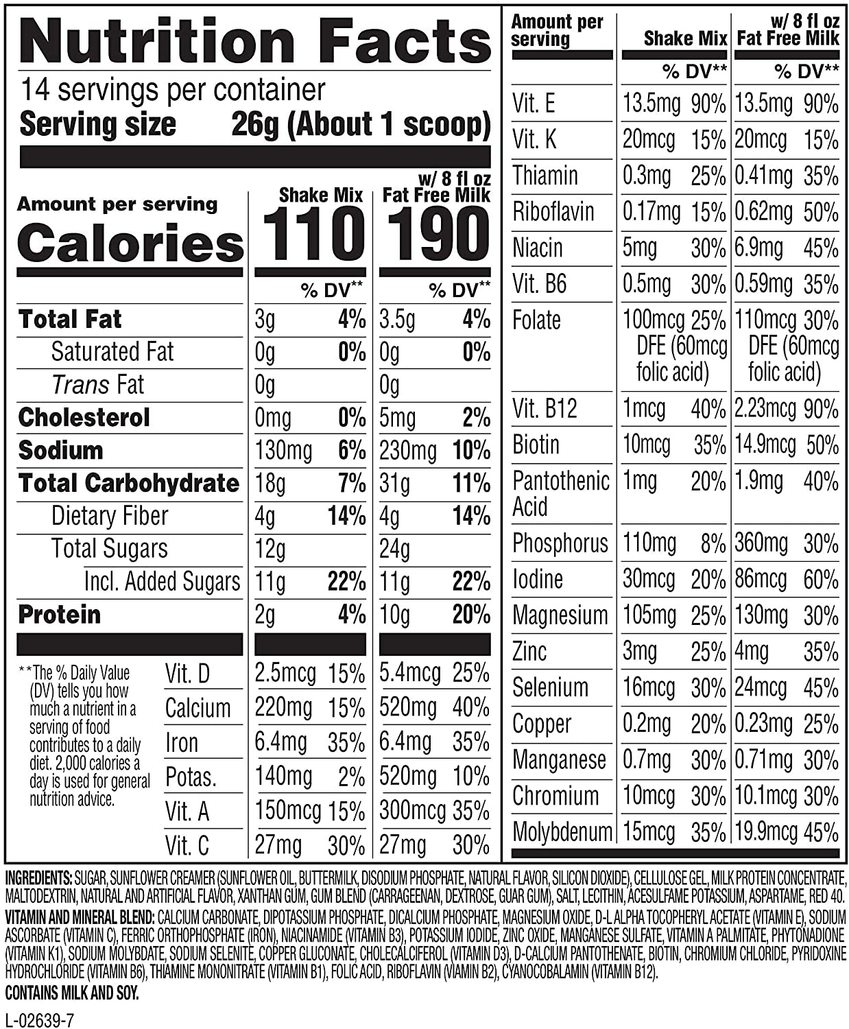 Original Strawberries & Cream Meal Replacement Shake Mix – Weight Loss Powder – 12.83 Oz. Canister – 14 Servings - Pantry Friendly